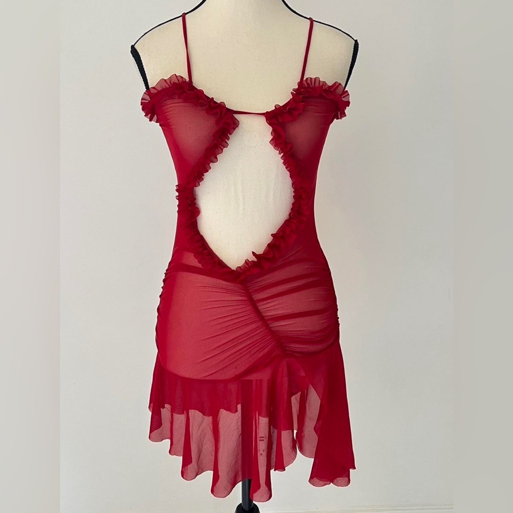 Red Sheer Dress
